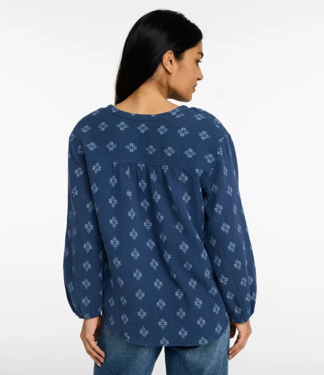 L.L.Bean Women’s Cloud Gauze Shirt, Splitneck Popover