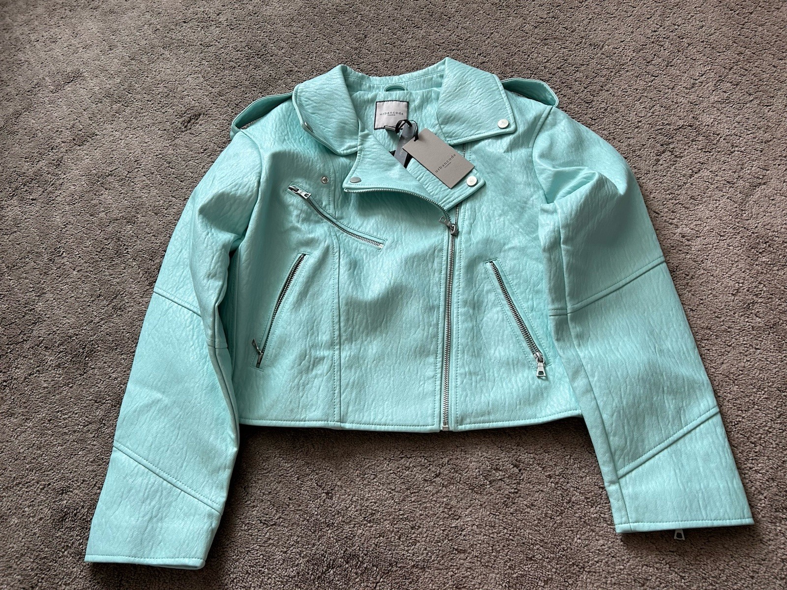 Urbancode London teal biker jacket women’s size 6