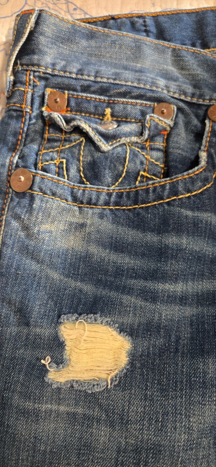 True Religion Jeans Joey World Tour Seat 34 Mens Bootcut Size 36×34