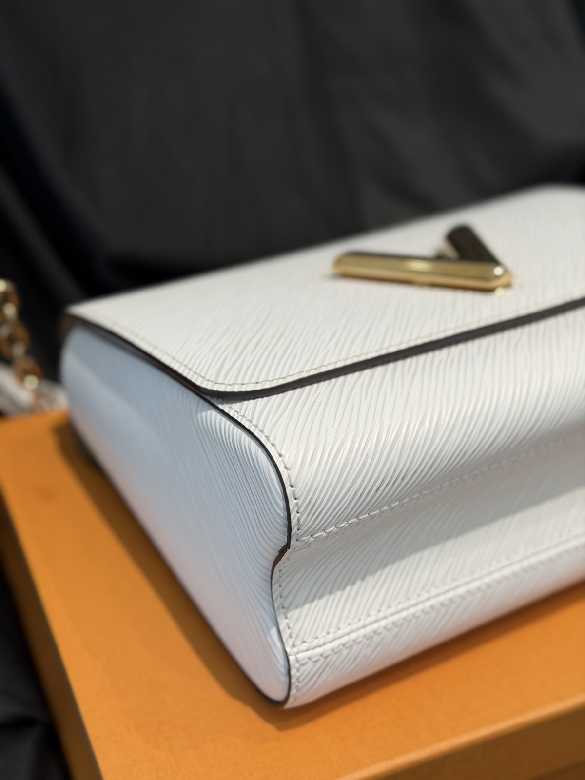 Louis Vuitton Pre-Owned Authentic Luxury Handbag White 23 bottom length