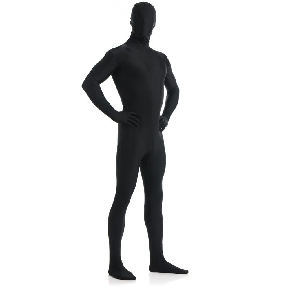 AltSkin ZENTAI SUIT – FULL BODY COSTUME – BLACK ZIPPERED STRETCH SUIT (9 Sizes!)