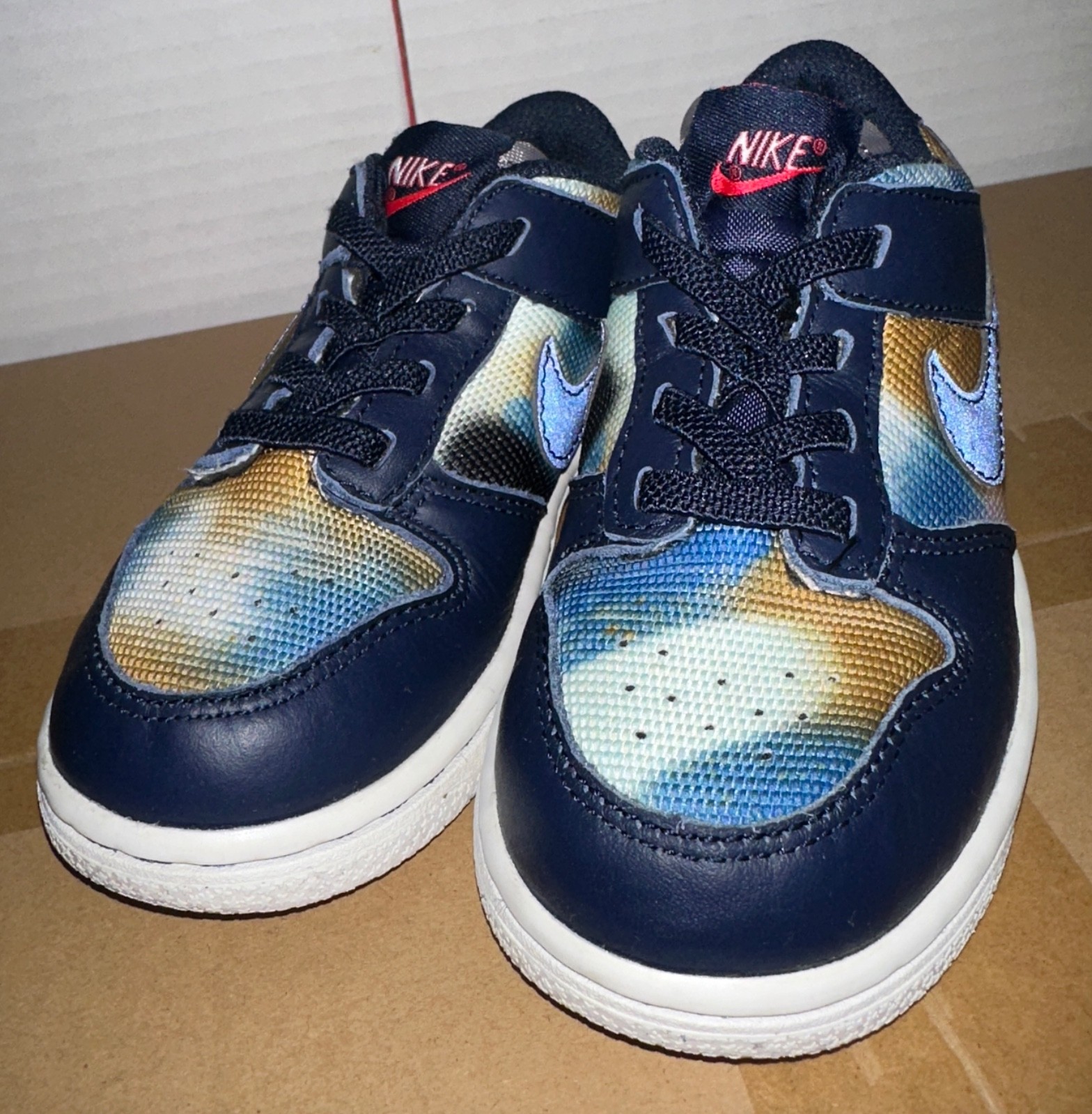 Nike Dunk Low TD DM1048-400 Blue Multi Color Graffiti Toddler Size 10C Shoes