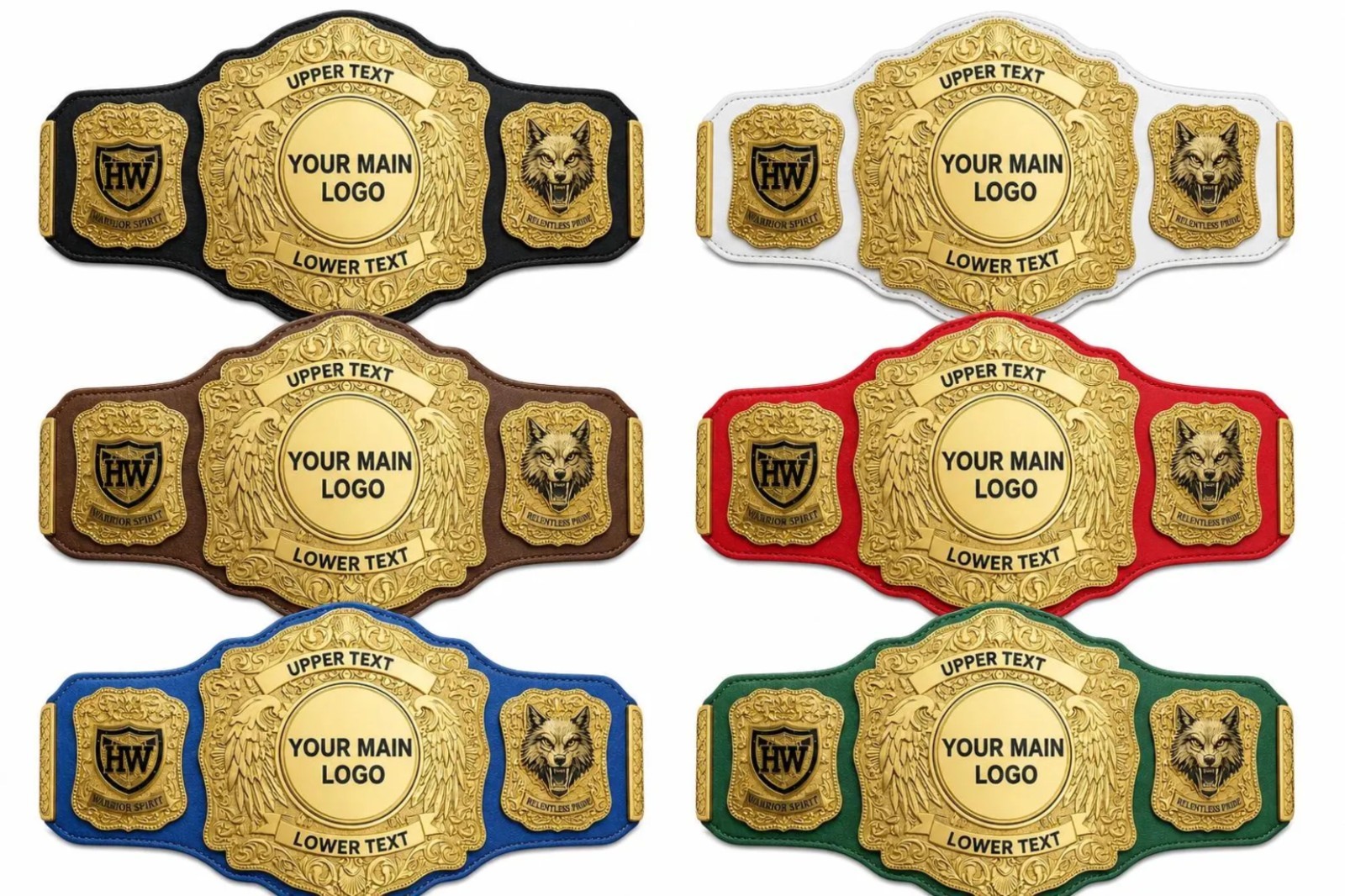 Championship Custom Wrestling Belt: Personalized Heavyweight Trophy with Logo