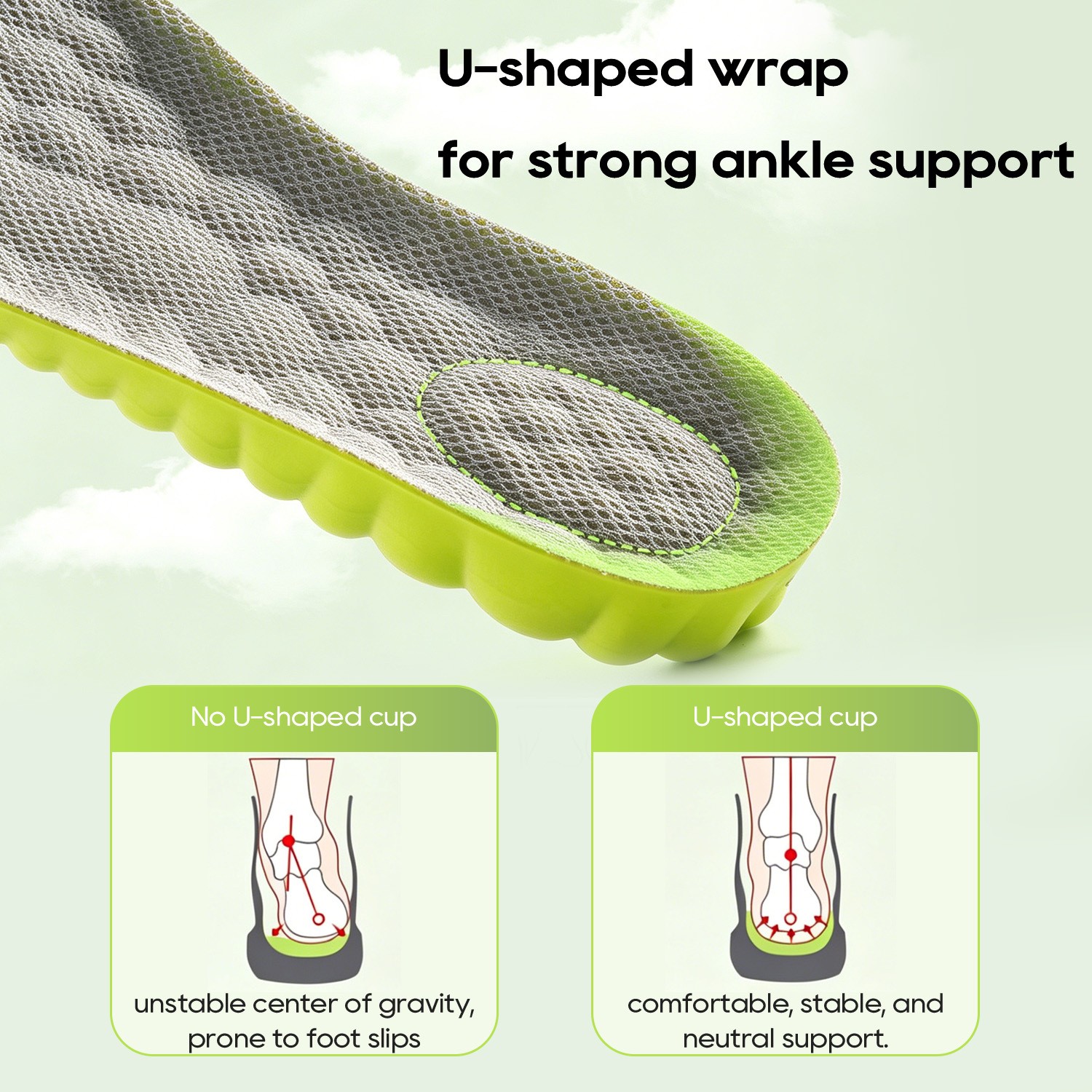 4D Height Increasing Insoles for Men Women Ultra Soft Shoe Inserts US7-12