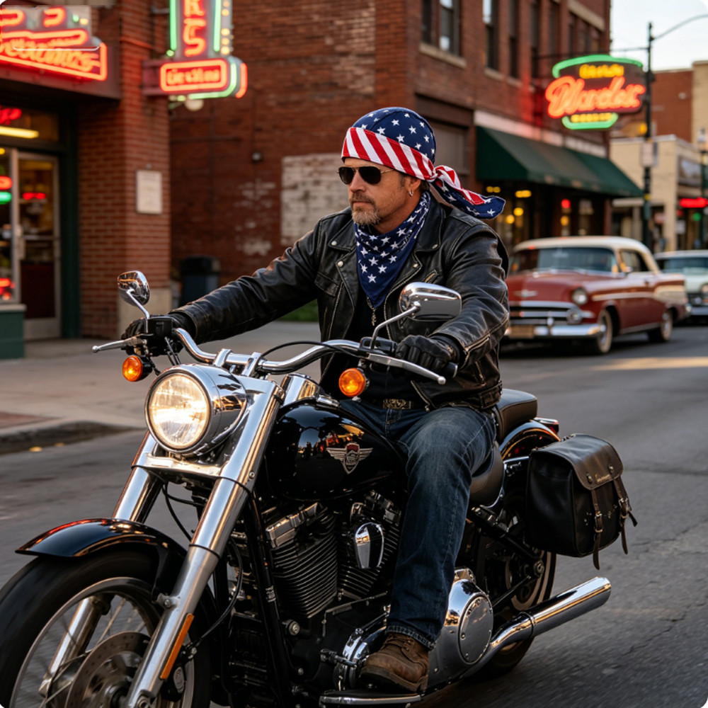 3PCS US Flag Doo Rag Head Wrap Breathable Bandana for Cycling Biker Sports