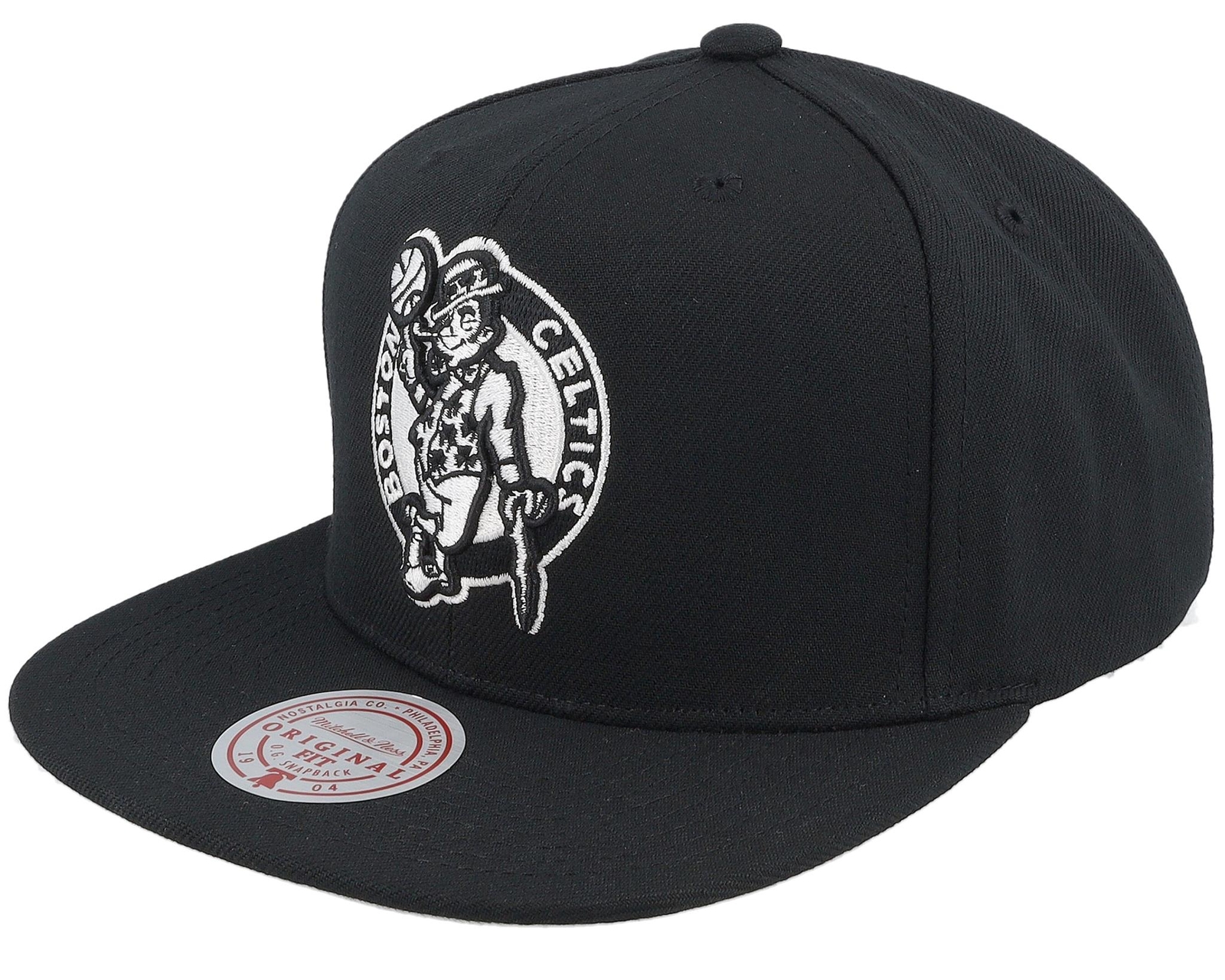 Mens Mitchell & Ness NBA EVERGREEN BLACK WHITE SNAPBACK CELTICS