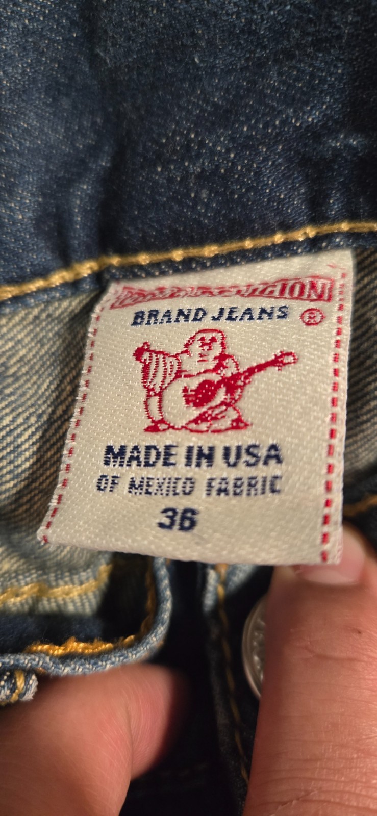 True Religion Jeans Joey World Tour Seat 34 Mens Bootcut Size 36×34