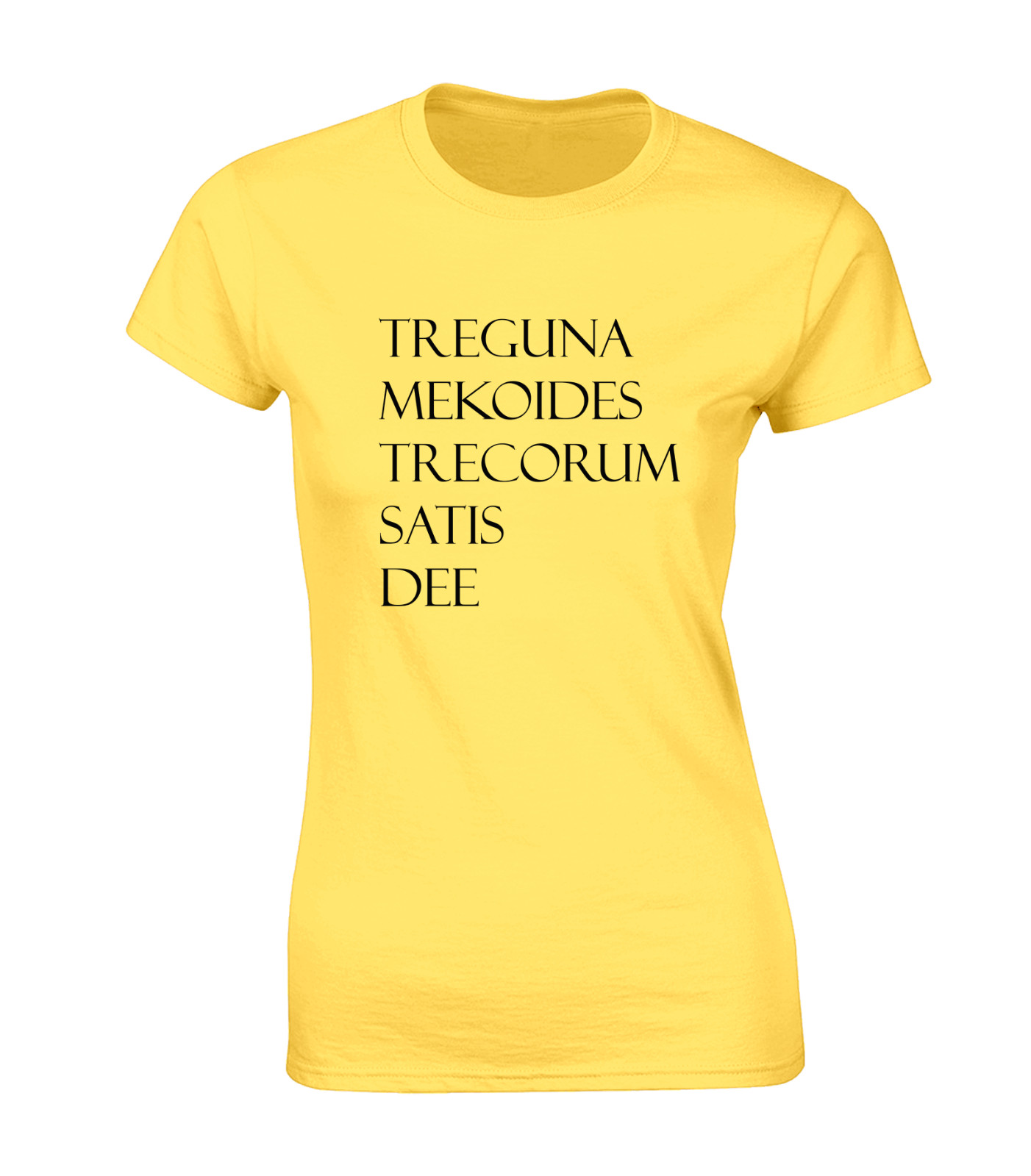 TREGUNA MEKOIDES LADIES T SHIRT COOL MAGIC SPELL RETRO COMEDY FUNNY FILM TOP