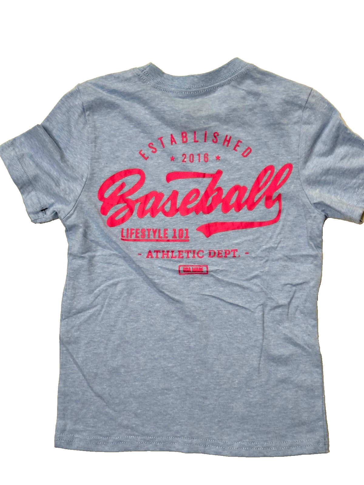 NWOT Baseball Lifestyle 101 Youth Small T-shirt short sleeve blue cotton candy