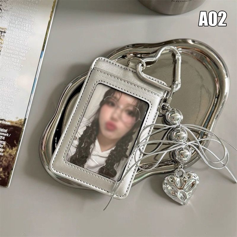 Photocard Holder Keychain Idol Photo Sleeve ID Card Cover Photo Display Pendant