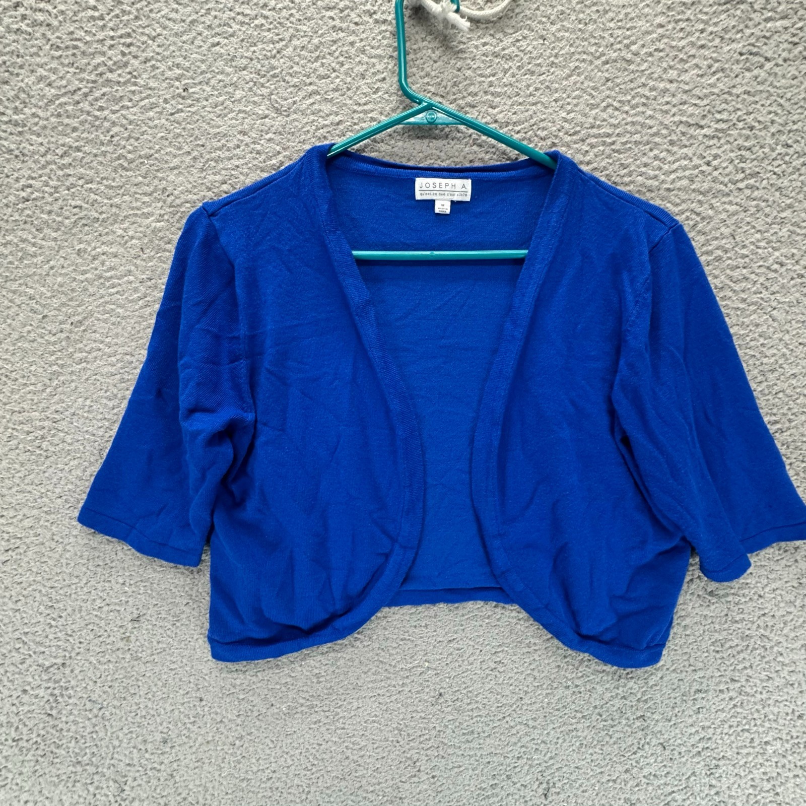 Joseph A Shrug Bolero Cardigan Sweater Womens M Blue Indie Sleaze Office Siren