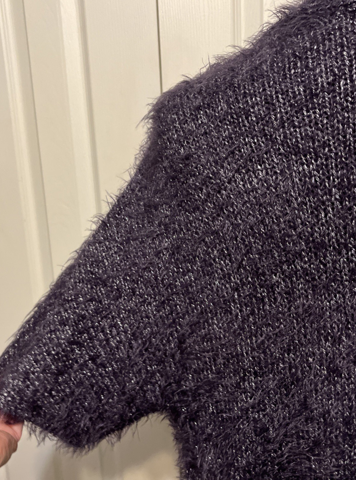 Chico’s Eggplant Cozy Shine Peggy Sweater Shrug Size 1(8/10, M) NWT