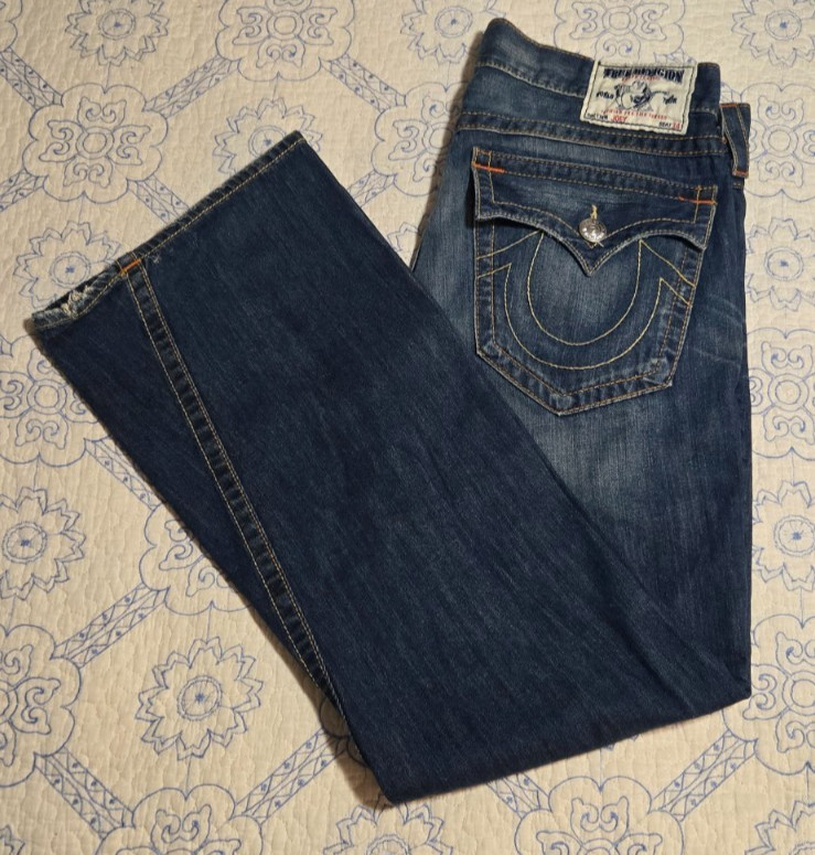 True Religion Jeans Joey World Tour Seat 34 Mens Bootcut Size 36×34
