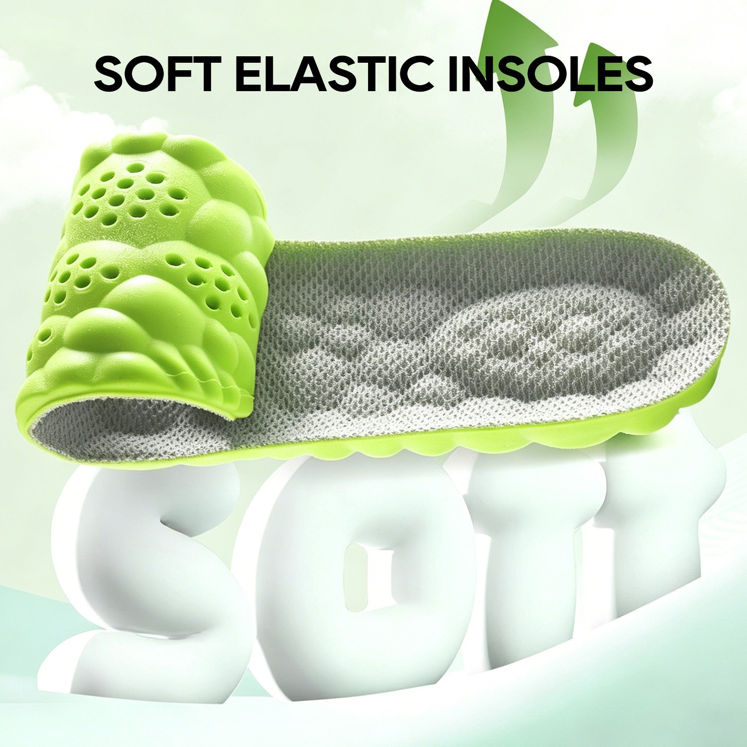 4D Height Increasing Insoles for Men Women Ultra Soft Shoe Inserts US7-12