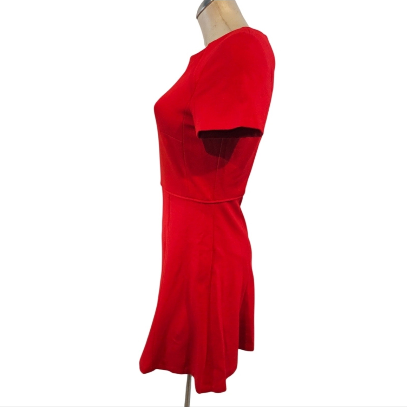 J.Crew Size 6 Red Fit Flare Dress A-Line Short Sleeve