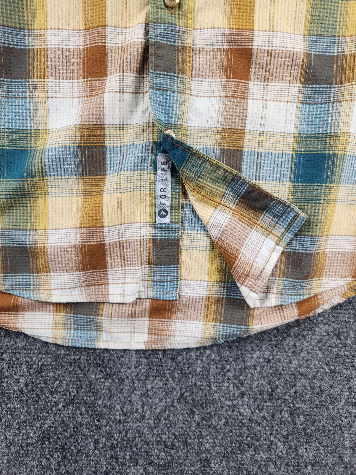Marmot Mens Medium Plaid Short Sleeve Button Up Hiking Travel Outdoor Shirt