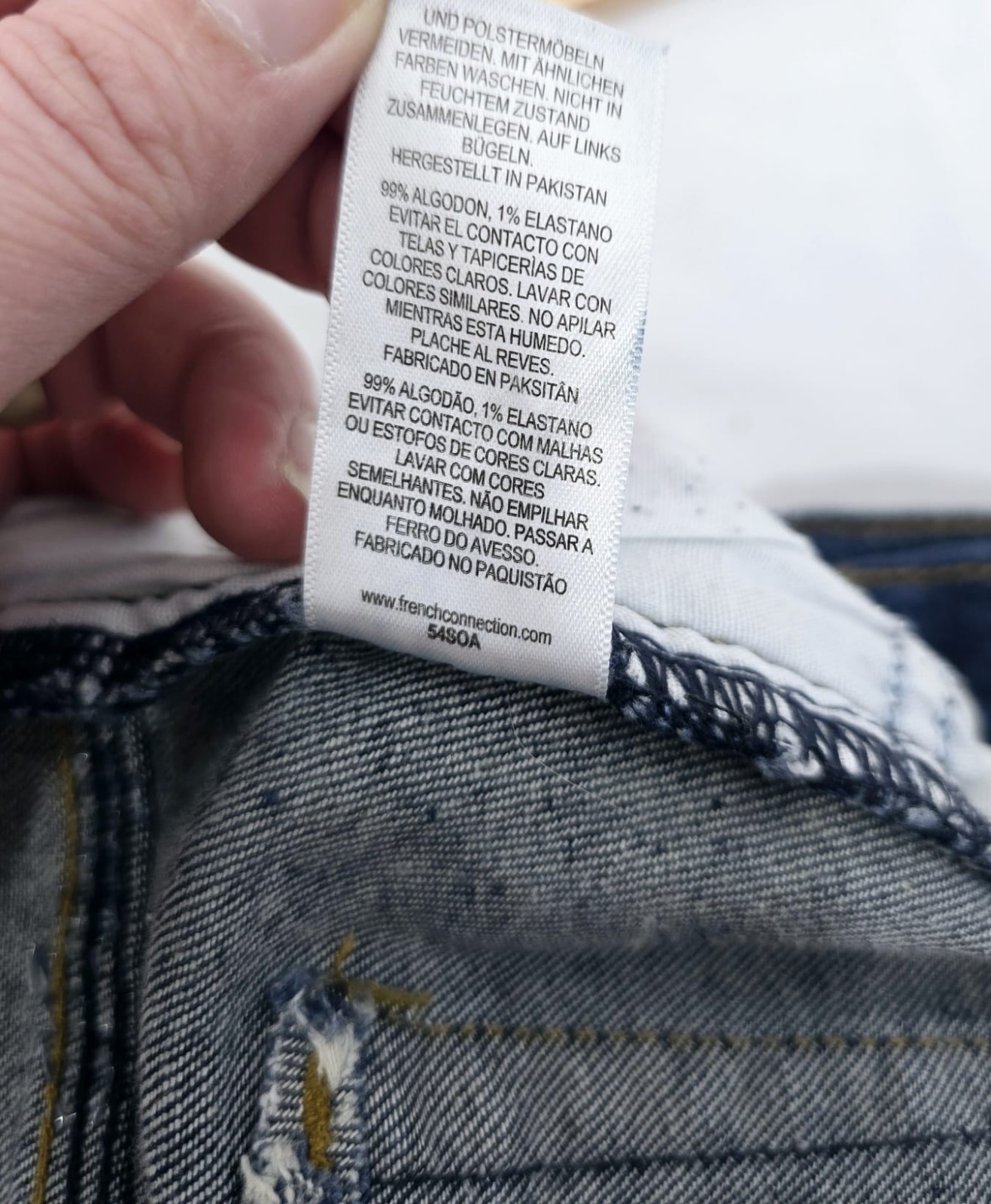 FRENCH CONNECTION Mens Slim Jeans W36 L32 Blue Cotton