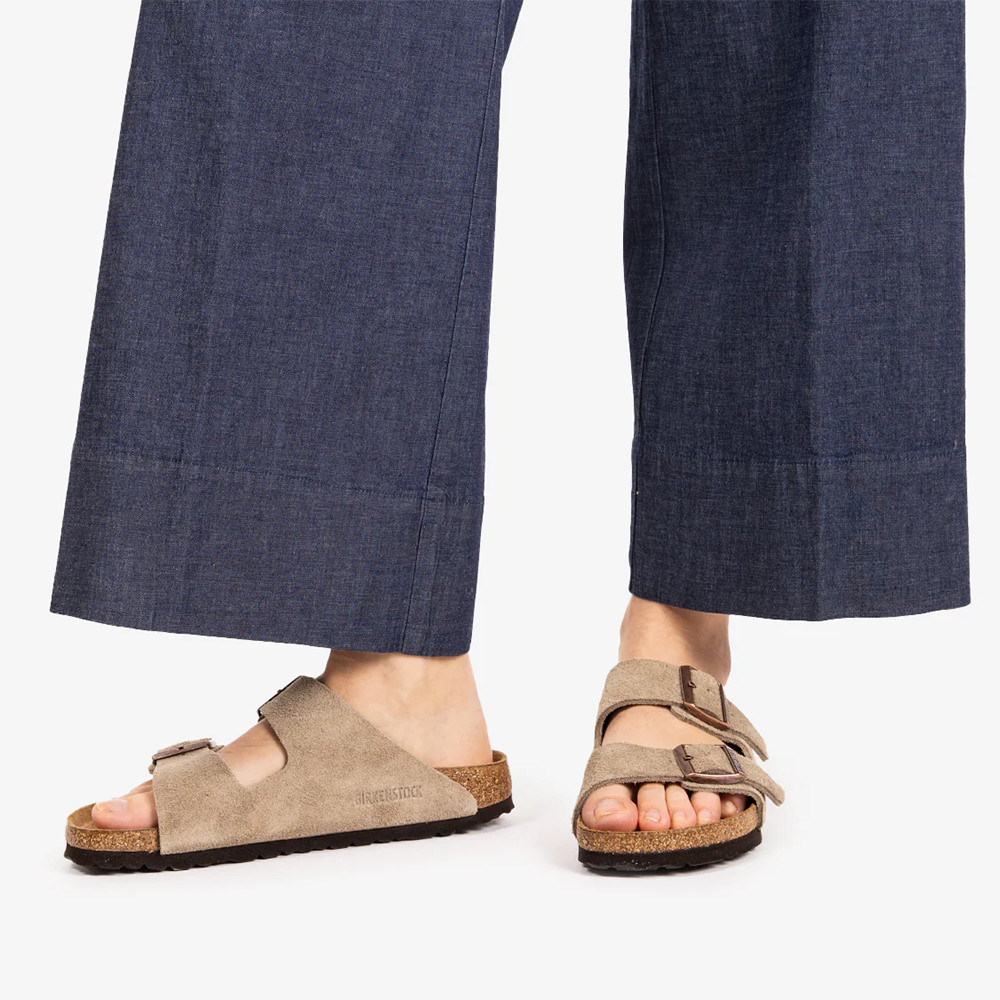 Birkenstock Arizona Suede Taupe Soft Footbed Sandals Women’s Shoes Medium/Narrow