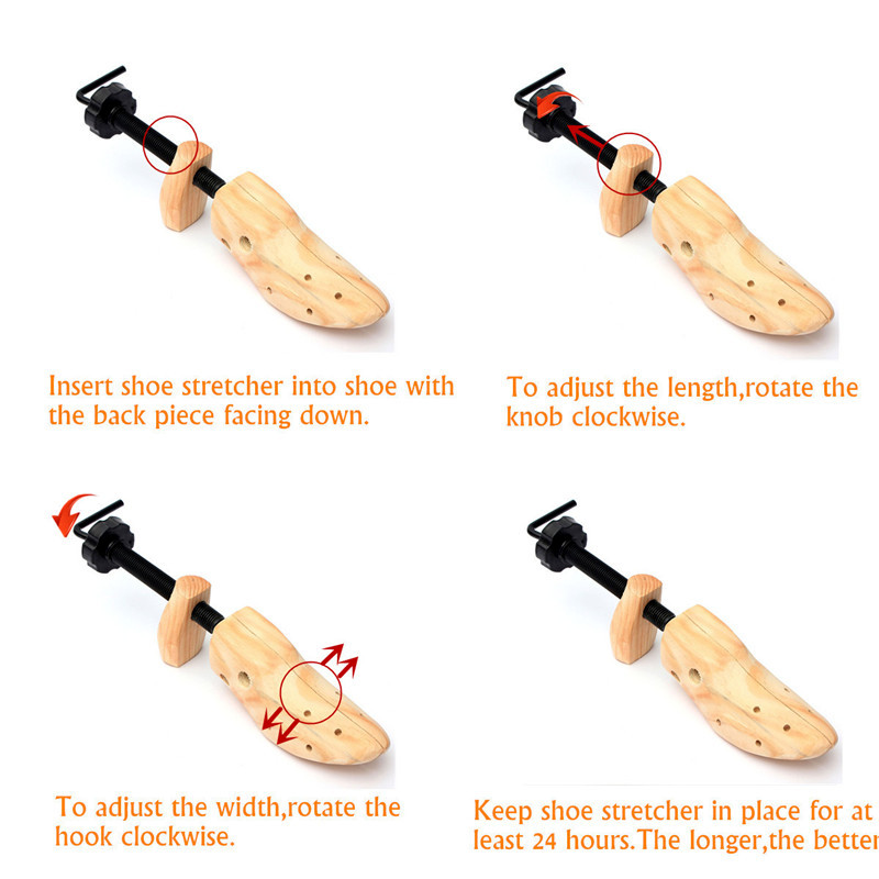 2-Way Wooden Adjustable Shoe Stretcher Expander Men Women Boot Size US 4-14