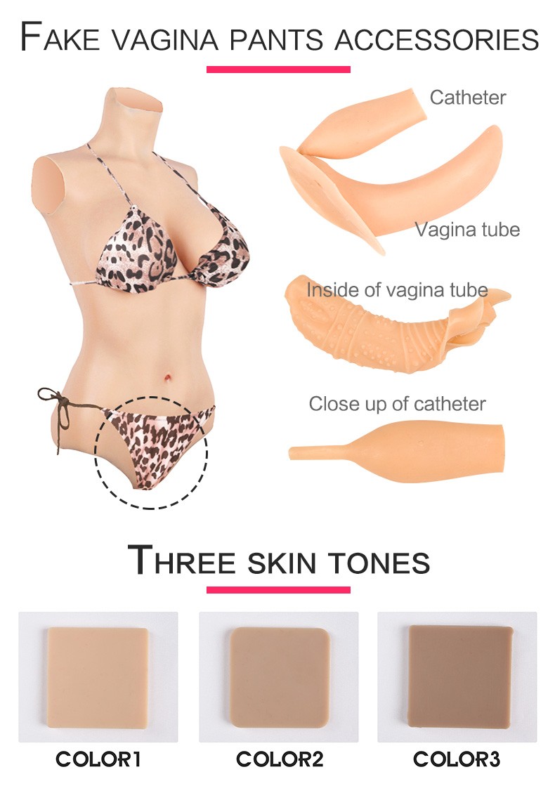Silicone C/G Cup Bodysuit Breast Forms Fake Vagina Hip Shaping Female Body Suit