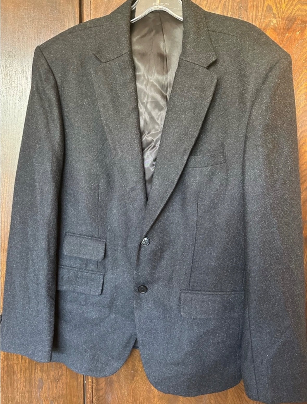 StudioSuits Hand Crafted Men’s Classic Dark Gray Blazer Tailored Wool Blend 44
