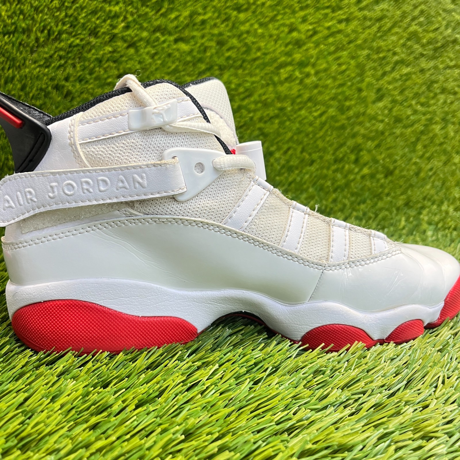 Nike Air Jordan 6 Rings Boys Size 4.5Y White Athletic Basketball Shoes Sneakers