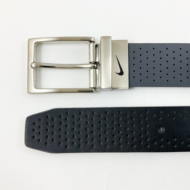 NIKE GOLF MEN’S PERFORATED REVERSIBLE BELT SIZE: 38 (FITS W36) GREY/BLACK 20187