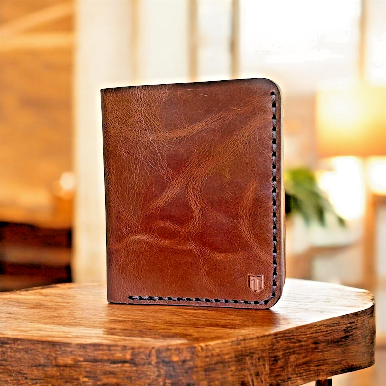 Men’s Leather Slim Card Holder Bifold RFID Blocking Vintage Handmade Wallet Gift