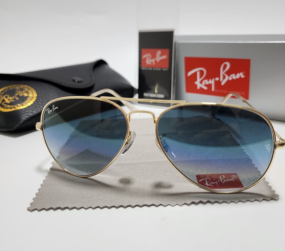 Ray-Ban RB3025 Aviator Pilot Sunglasses Gold Frame Gradient Brown Lens 58-14 mm