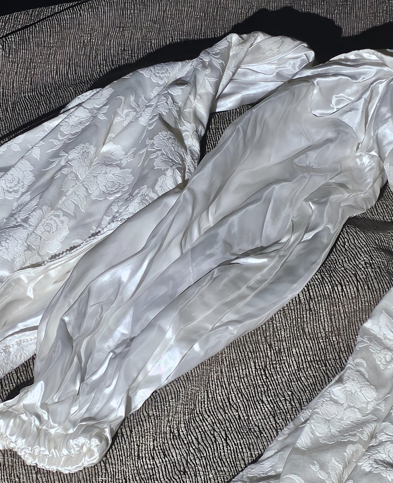 Handmade Wedding Gown / Ren-Faire Costume – White Brocade – 20 years in storage!