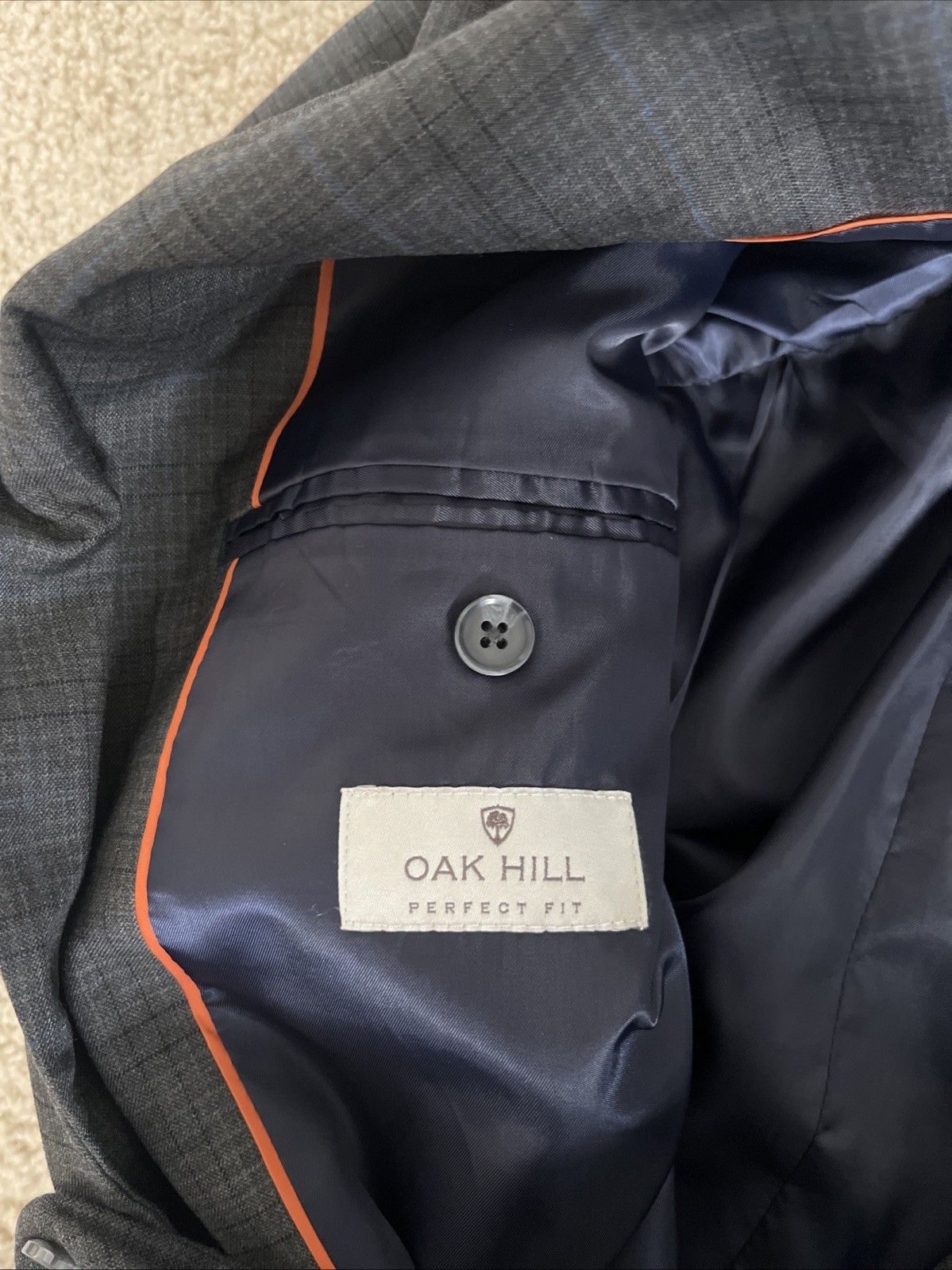 Oak Hill Suit Set Men 52 Reg Gray Blazer Pant 50×28
