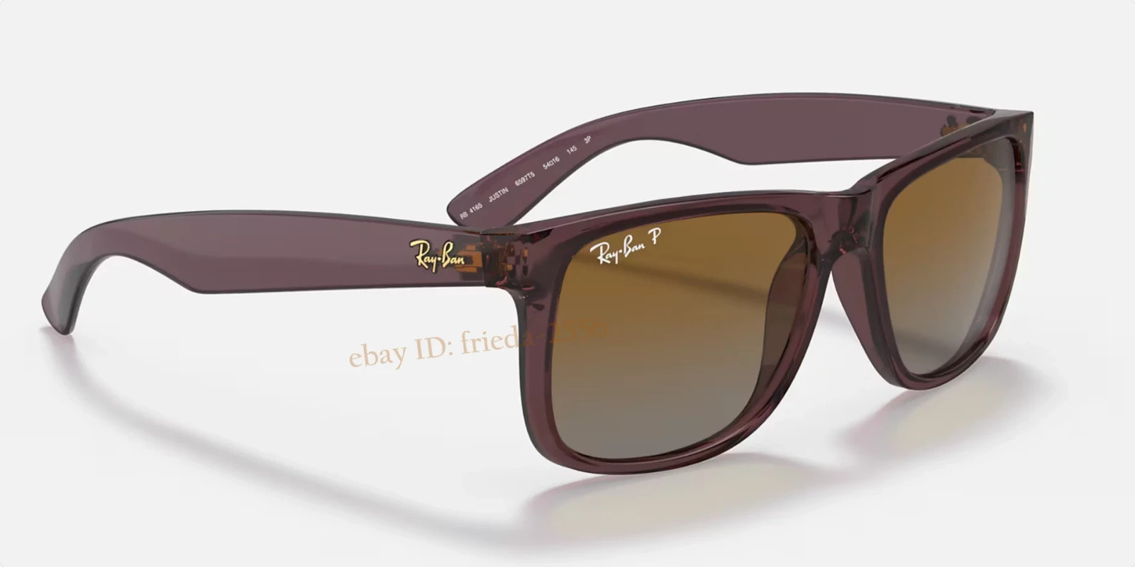 Ray-Ban Justin RB4165 Sunglasses Transparent Dark Brown Polarized Gradient 54MM