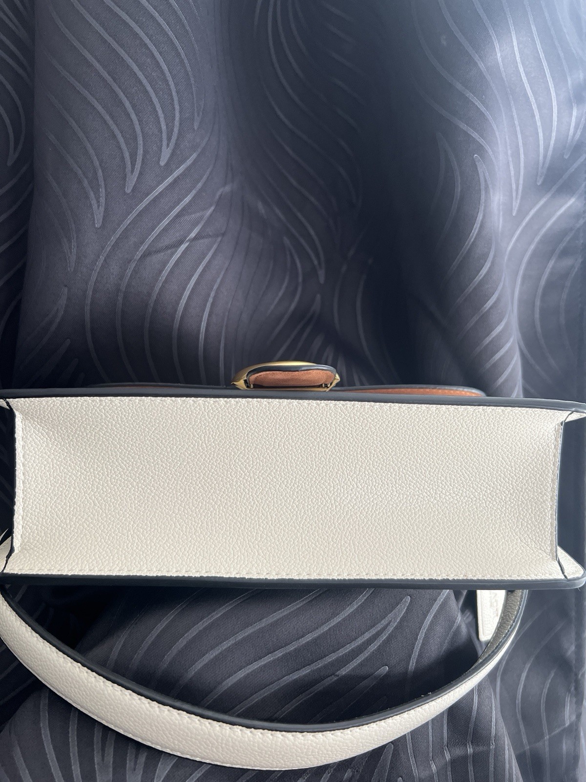Coach Brass/Chalk Tabby Shoulder Bag w/ Gold Chain Strap 26