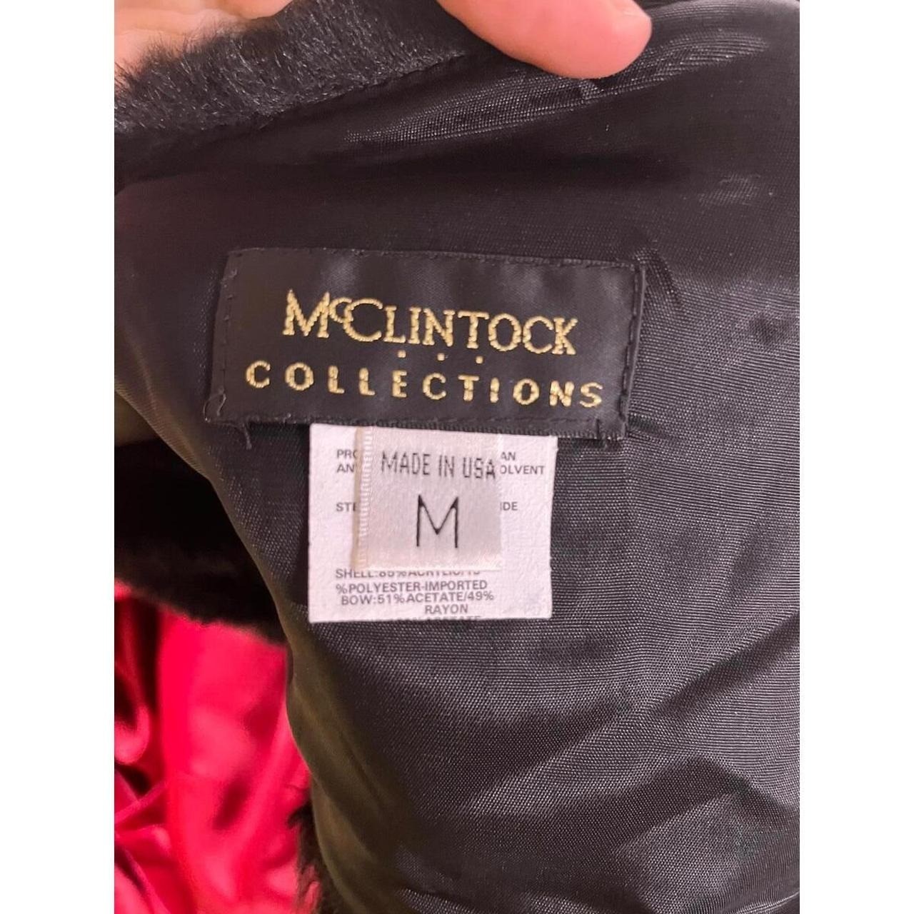 McClintock m Black Faux Fur Shrug Wrap with Satin Tie