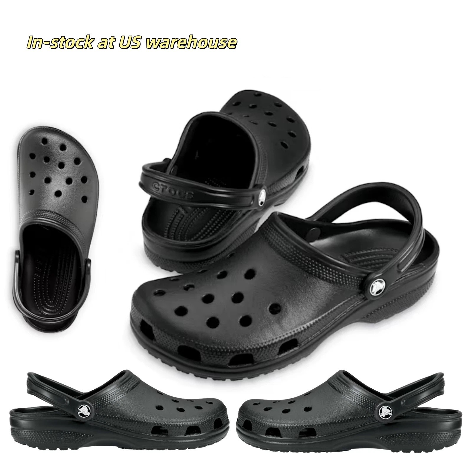 Versatile Black Classic Clogs Slip On Unisex Adult Shoes for Everyday Use