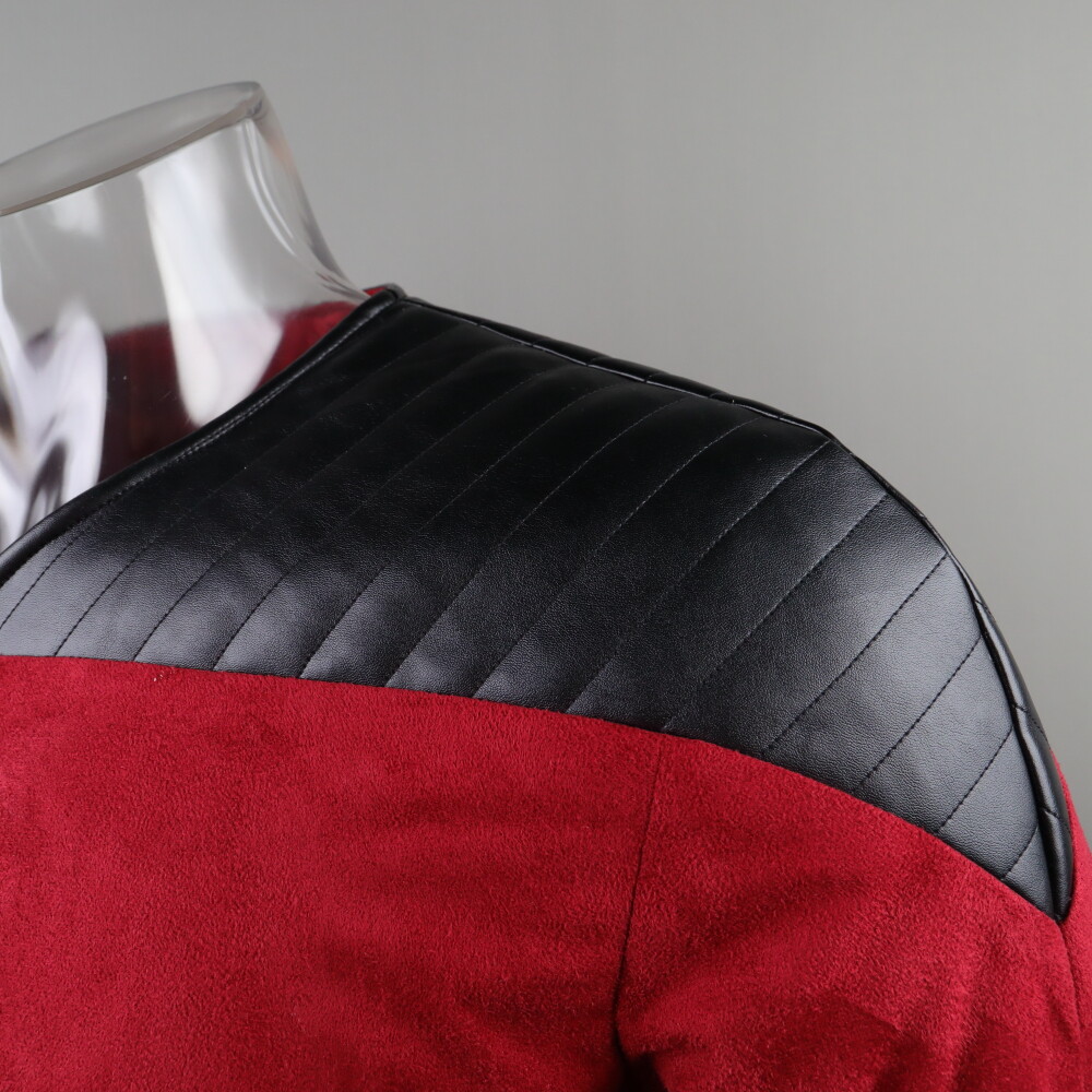 For Cosplay The Next Generation Captain Picard Red Duty Uniforms TNG Top Jacket