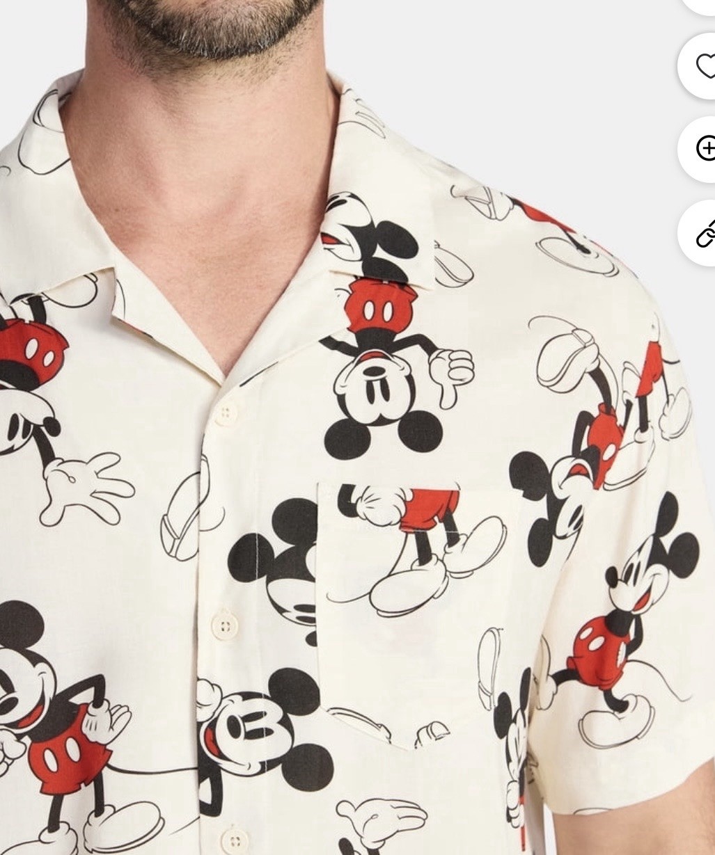 mickey mouse button up shirt