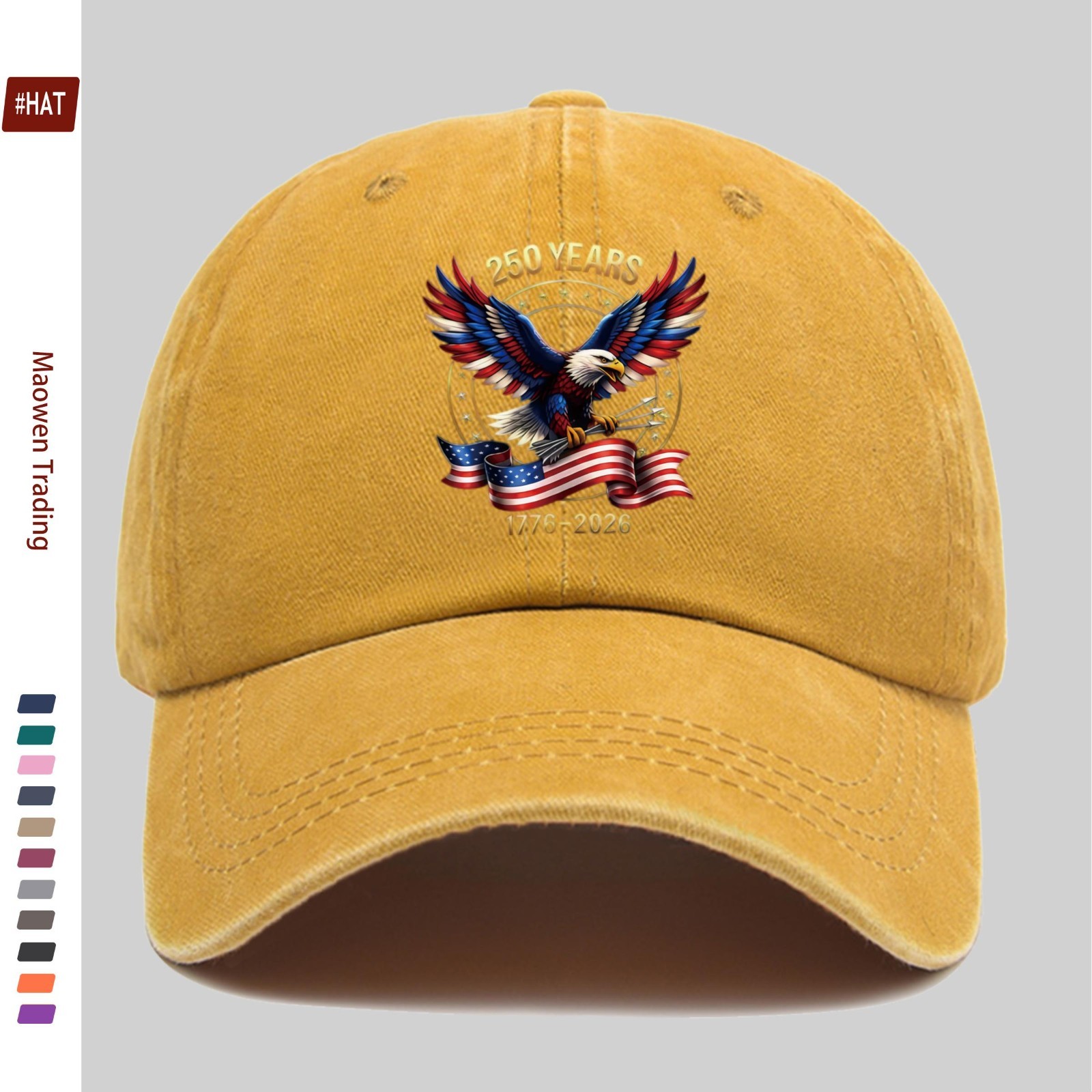 USA 250th Anniversary Hat 1776-2026 American Independence Eagle Flag Baseball Ca