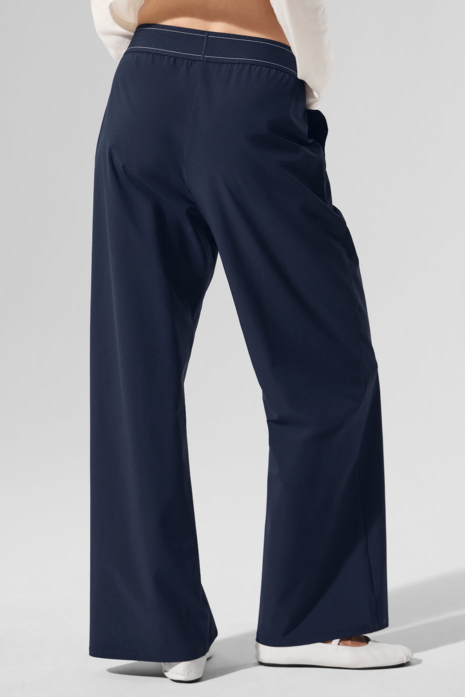 ALO Suit Up Trouser Navy Women’s Wide Leg Pants Size S M L