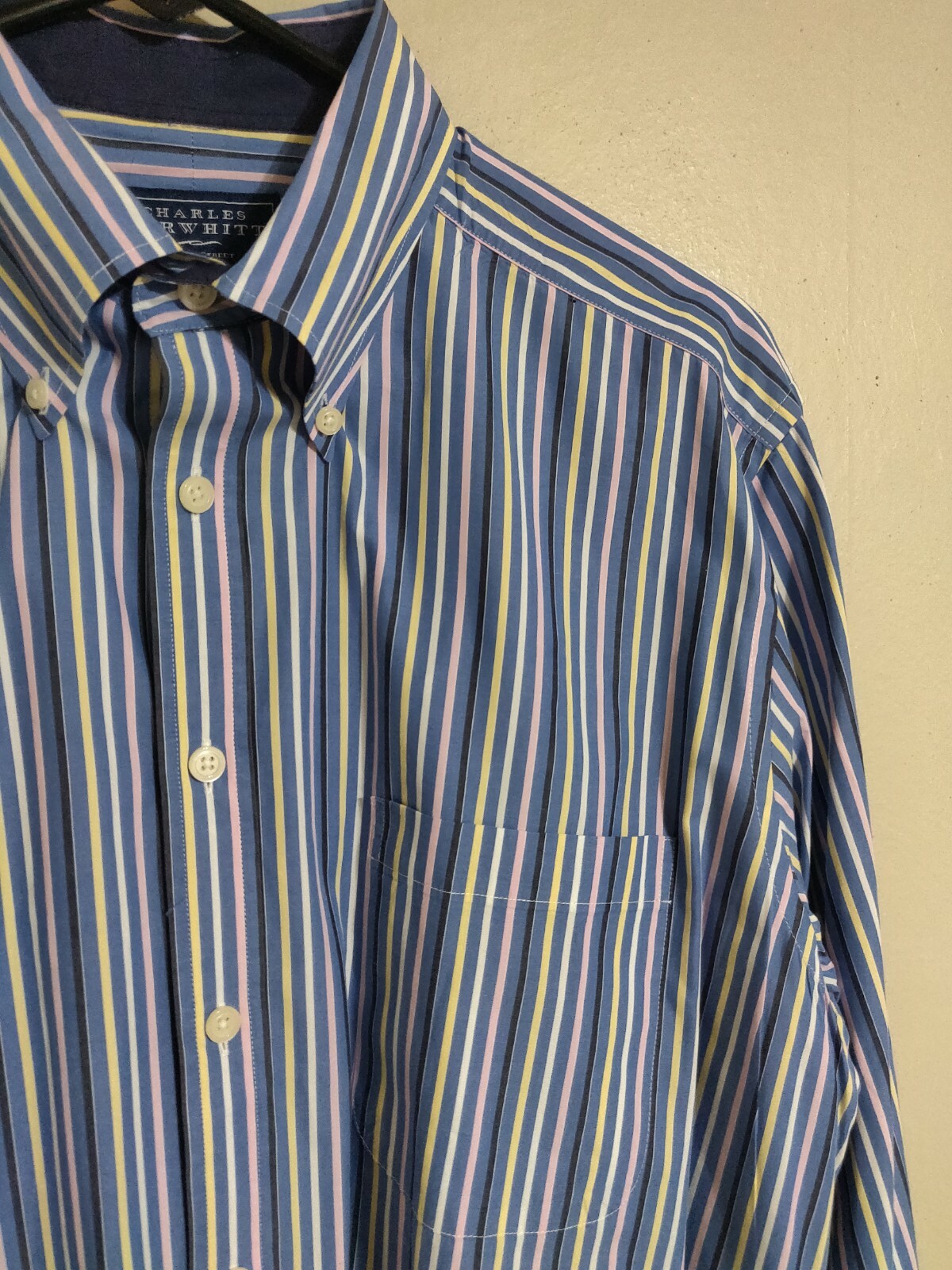Charles Tyrwhitt Multi-Color Stripes Standard Cuff Dress Shirt – Men’s Large L