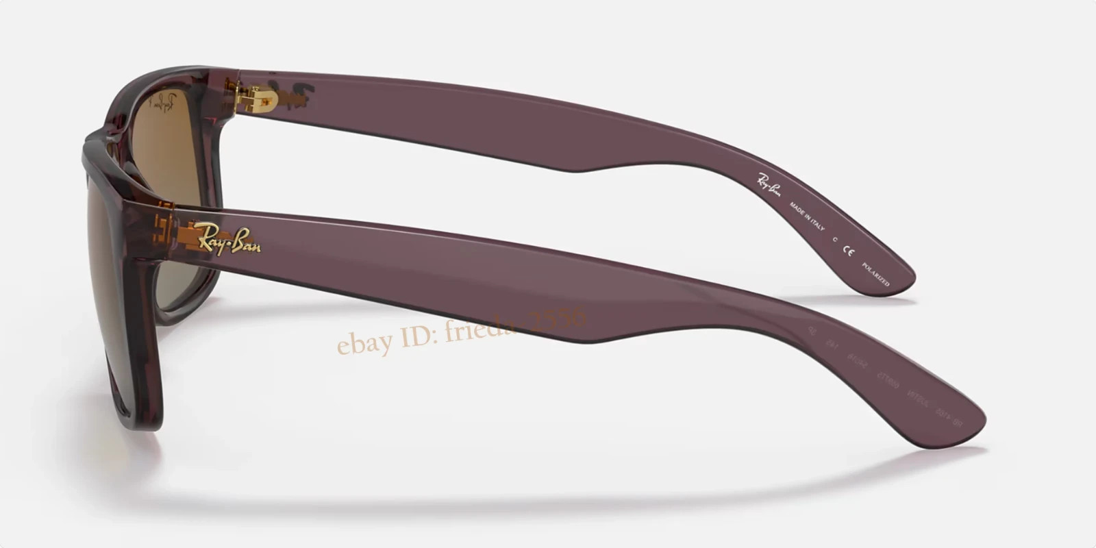 Ray-Ban Justin RB4165 Sunglasses Transparent Dark Brown Polarized Gradient 54MM
