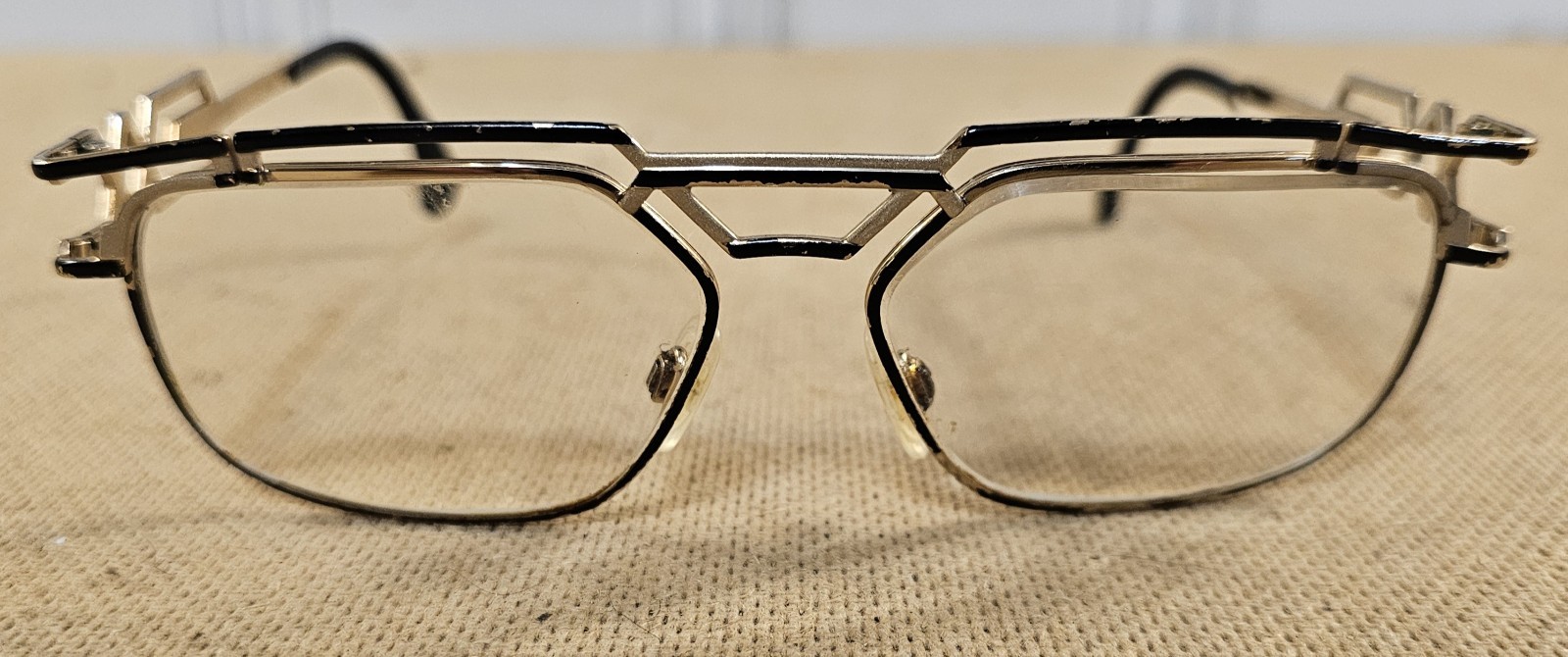 Vintage 70s/80s Cazal Black and Gold Frame Glasses