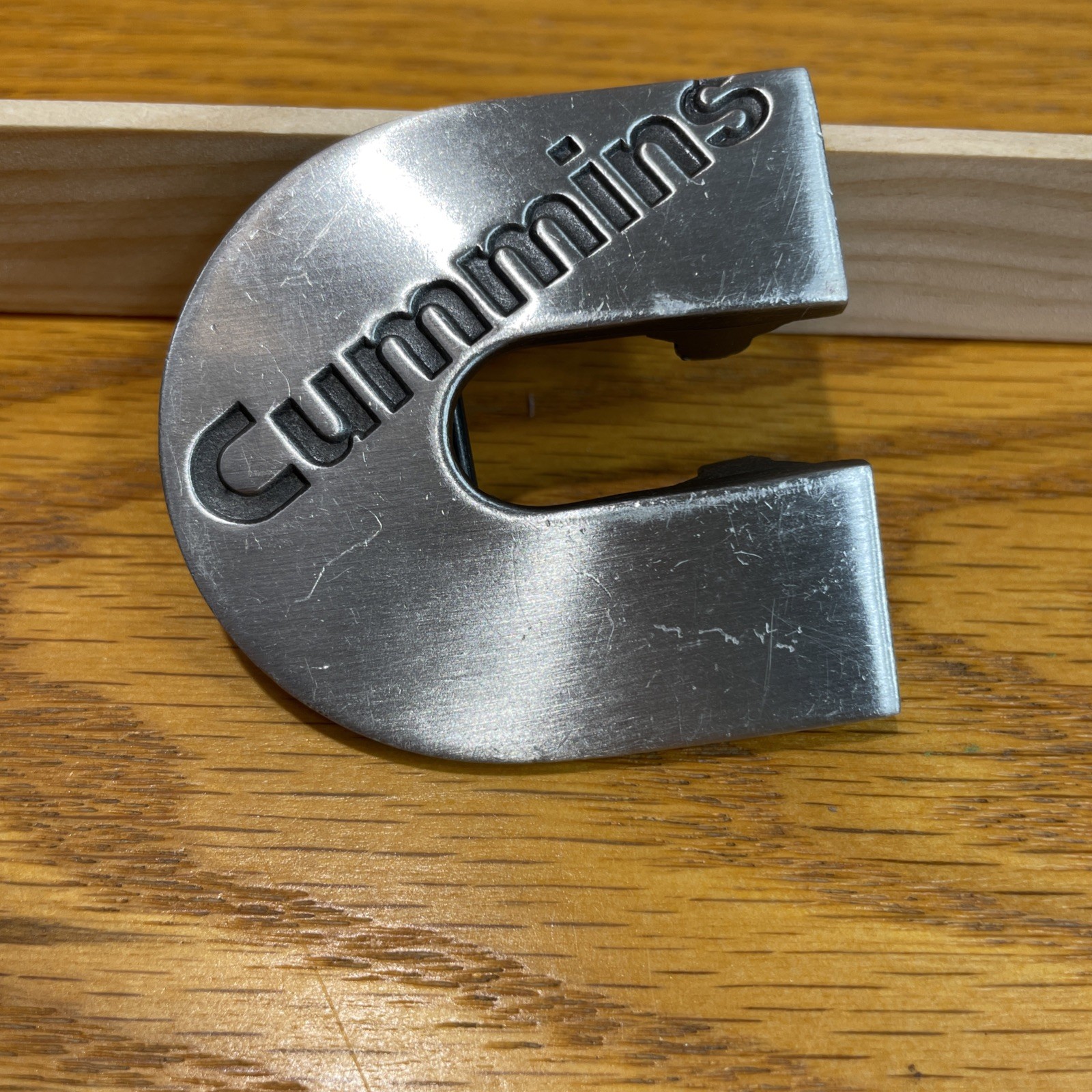Vintage Cummins Power Pewter Belt Buckle Made in USA 1979 Pre-Owned