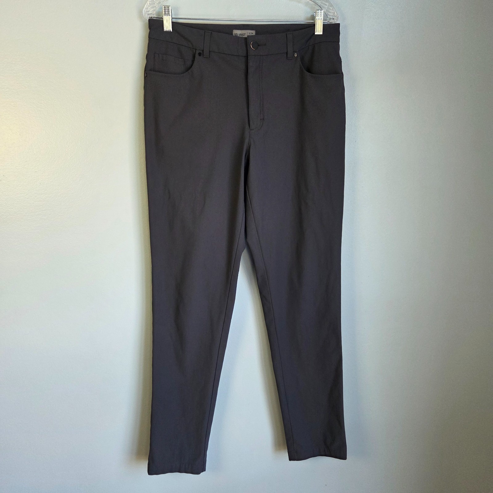 VRST Pants Mens 34×34 5 Pocket Limitless Grey Stretch Slim Travel Golf