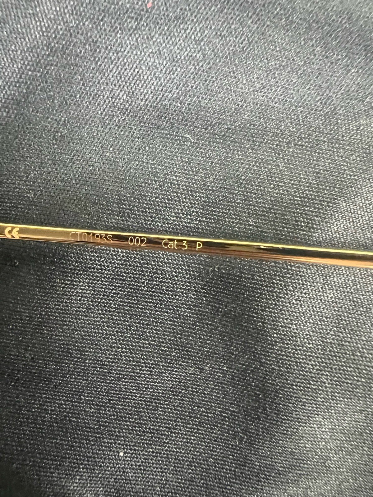 Cartier CT0193S 002 Gold Metal Square Sunglasses Gray Tinted Plastic Lenses