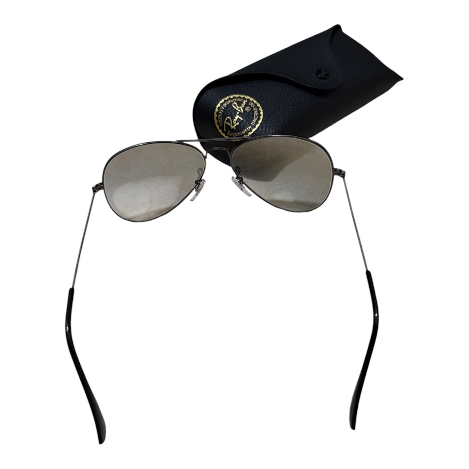 Authentic Ray-Ban Aviator Mirror Sunglasses Glass Lenses 58-14 w/ Original Case