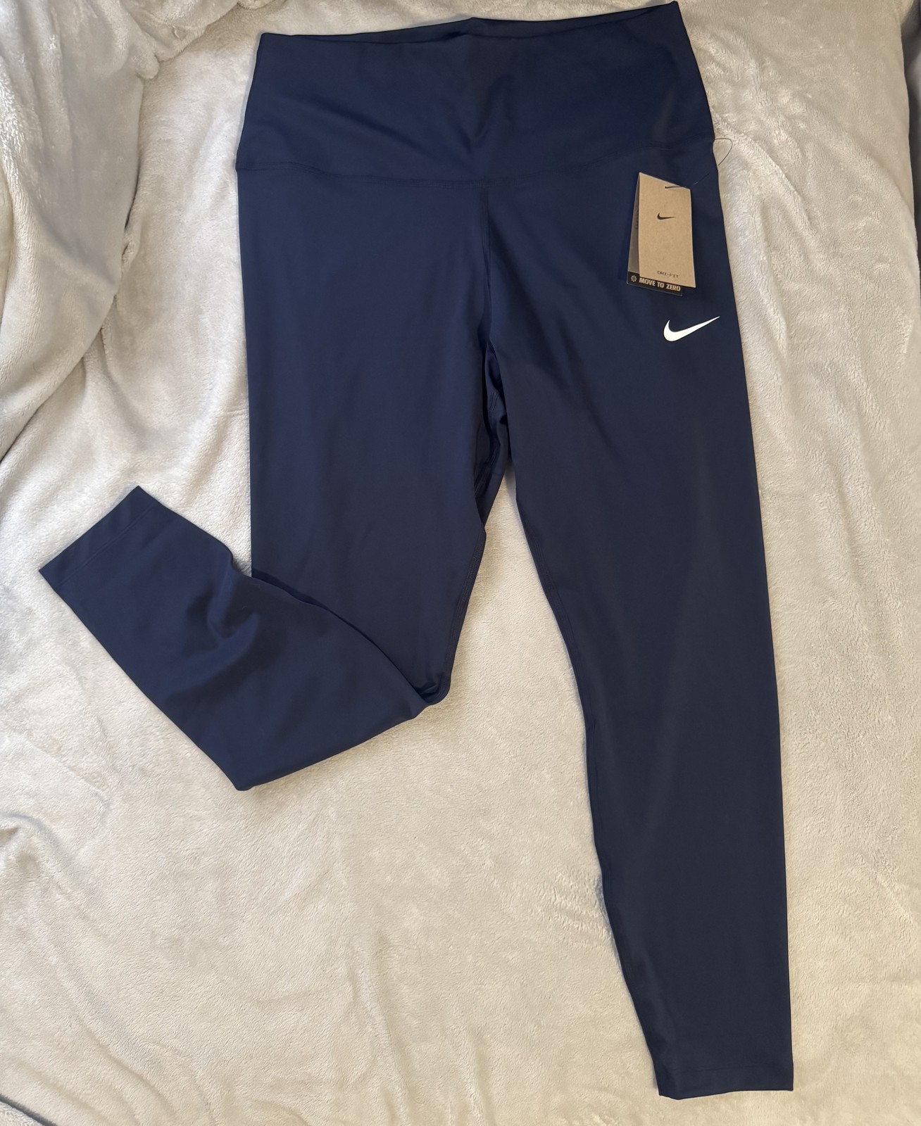 Nike Dri Fit Womens Blue Athletic Leggings XL Made In Sri Lanka
