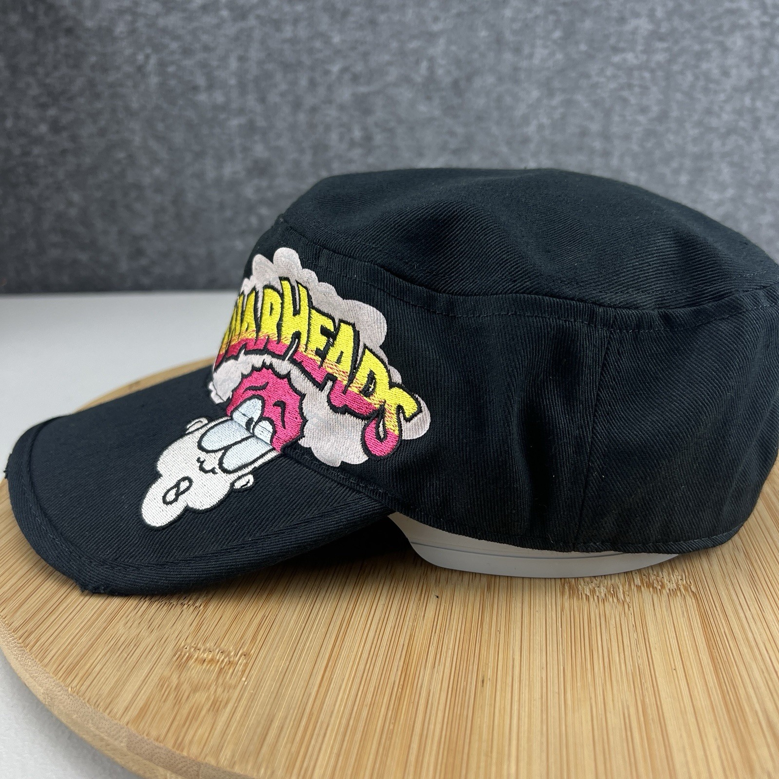 Warheads Sour Candy Army Cadet Hat Cap Strapback OSFM Adult Black Big Logo Promo