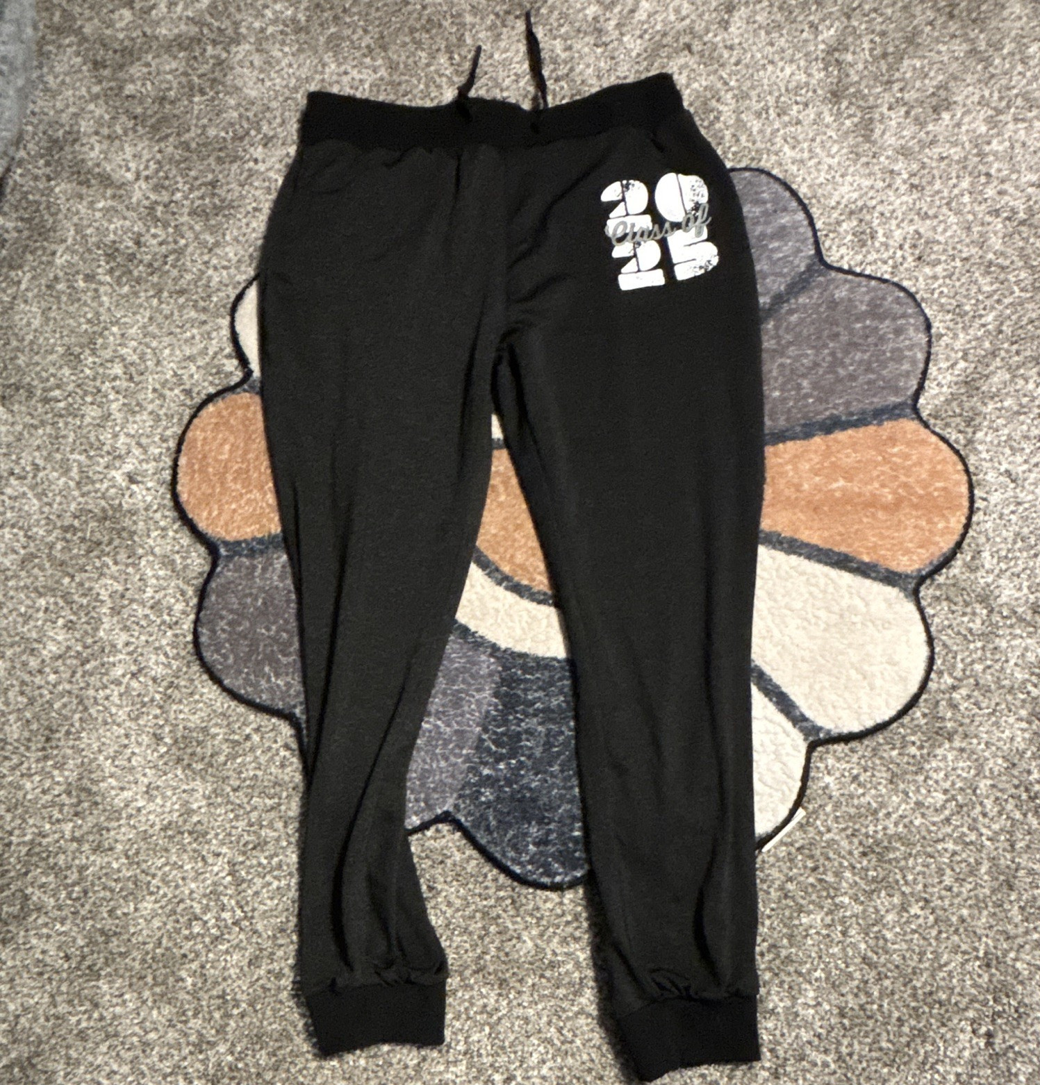 Herf Jones Black Jogger Pants Unisex Adults Juniors XL Drawstring CLASS OF 2025