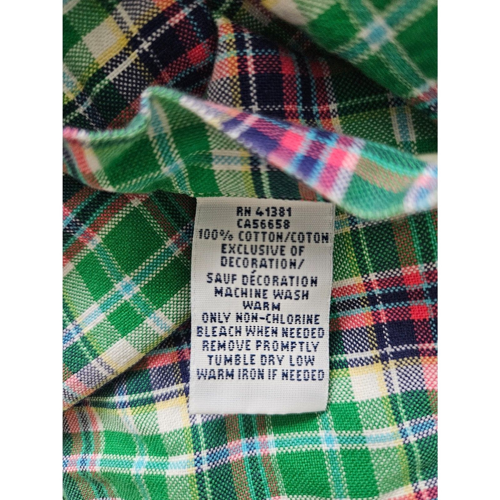Ralph Lauren Men’s 2XB/2G Cotton Plaid Button-Down Shirt Green